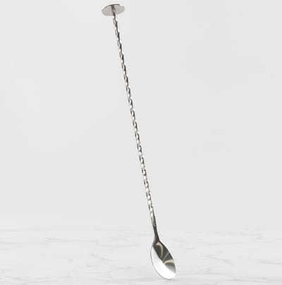 Barlepel 30 cm van roestvrij staal met ergonomisch design en spiraalgreep