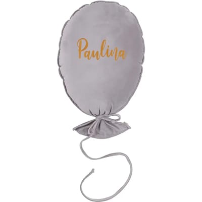 Gepersonaliseerd deluxe zilvergrijs balonikussen Malomi Kids