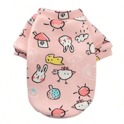 OLOEY Hondentrui- puppy- en kattentrui- hoodie- winterkleding voor huisdieren- roze