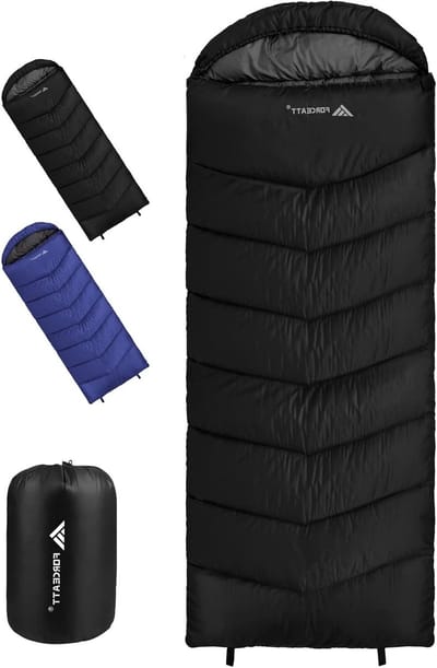 Winter Slaapzak voor 4 Seizoenen -7 tot 20 °C | Waterafstotende Slaapzak voor Volwassenen (210 x 80 cm) | Compact en Ideaal voor Kamperen, Backpacken en Buitenactiviteiten