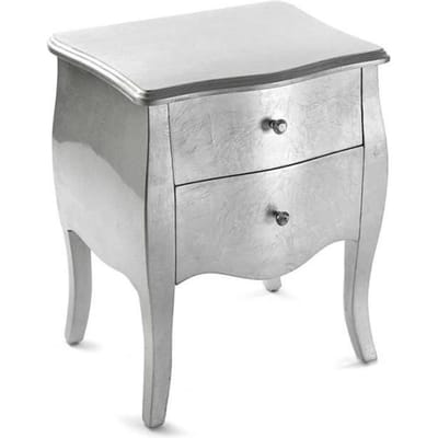 Table de chevet - NATACHA.B - Marika - Bois MDF - Argent - 2 tiroirs