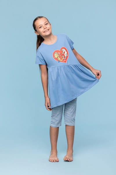 Woody - Meisjes/Dames Pyjama - Blauw - 12 jaar