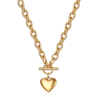 Orivelle - Hart Ketting - Heart Necklace - Hartkettinkje - Goud (Kleur) - Gold plated - Verguld Ketting- 18K - 46 cm