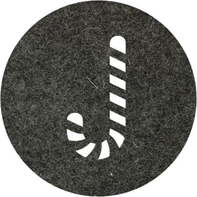 Zuurstok vilt onderzetters - Gemeleerd antraciet - 6 stuks - ø 10 cm - Kerst onderzetter - Tafeldecoratie - Glas onderzetter - Woondecoratie - Tafelbescherming - Onderzetters voor glazen - Kerst tafelen - Woonaccessoires - Tafelaccessoires