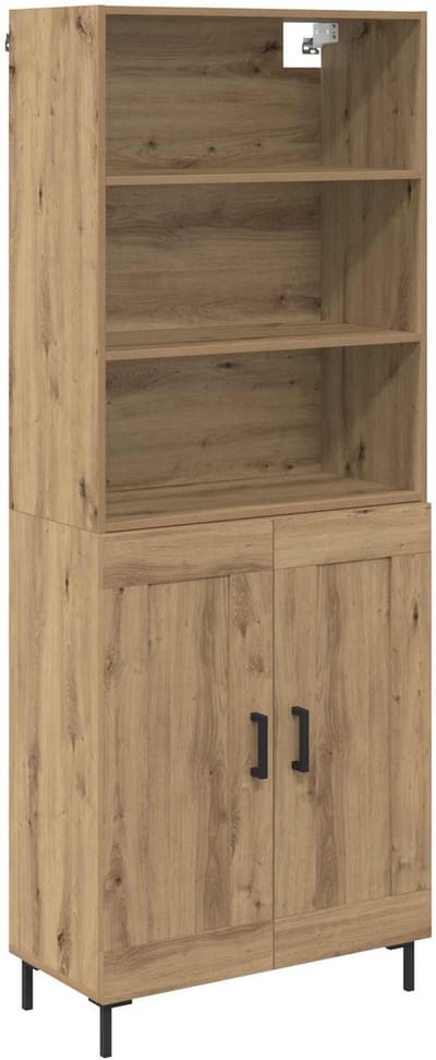 vidaXL - Highboard - Artisan - Eiken - 69,5 - x - 34 - x - 180 - cm - Bewerkt - hout