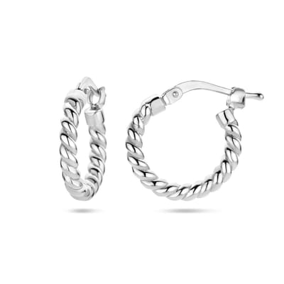 YO&NO Ooorringen gedraaide buis - 2.5mm - 15mm - Sieraden Vrouw - Oorbellen - Gerhodineerd - Zilver 925