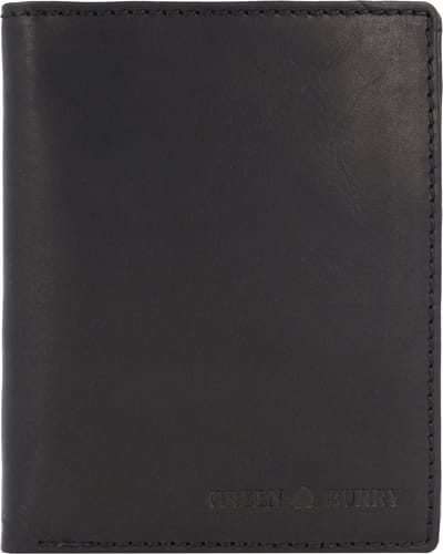 Greenburry Pure Black Portemonnee RFID-bescherming Leer 10.5 cm - Jongens - Staand formaat - black