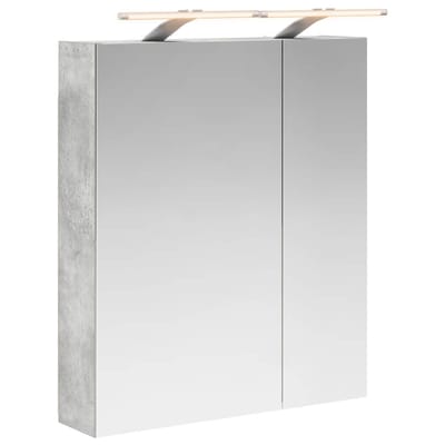 vidaXL - Badkamerspiegelkast - Beton - Grijs - 60 - x - 14,5 - x - 70 - cm - Bewerkt - hout