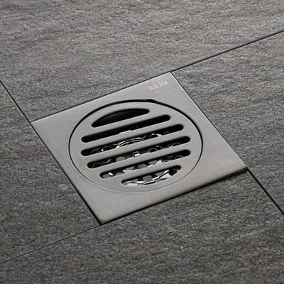 Vloerafvoer Stripe Anti-Odor Matzwarte Doucheafvoer Vloer 10Cm Roestvrijstalen Vierkante Doucheafvoer Badkameraccessoires