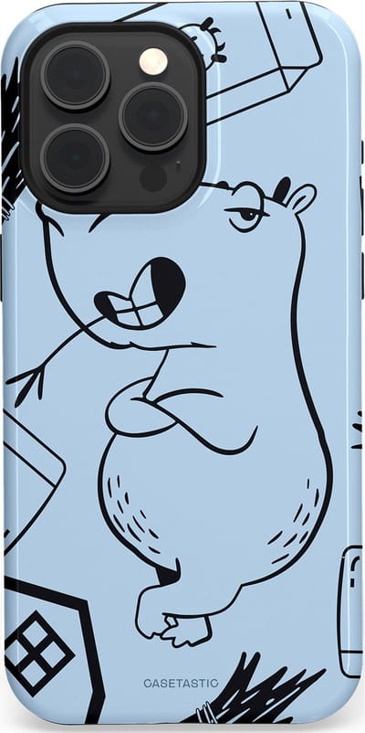 Casetastic Hoesje Geschikt voor Apple iPhone 15 Pro Max Magsafe - Stijlvolle Beschermende Duo-layer Case - Capibara chillen