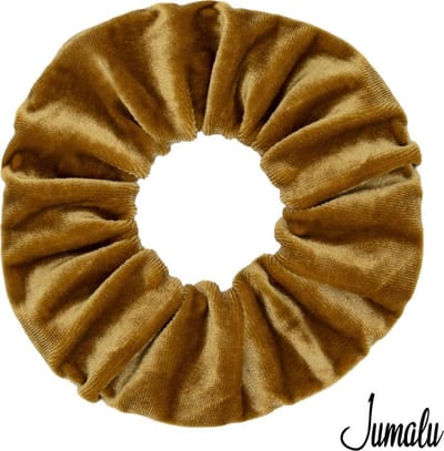 Jumalu Scrunchie Velvet Camel – Haarelastiek – Haarwokkel – Zacht Fluweel – Ø 10 cm – 1 Stuk