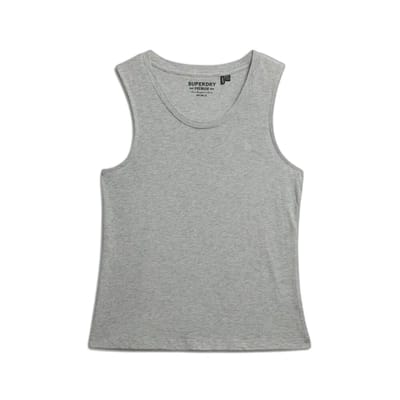 Superdry Scoop Neck Mouwloos T-shirt Grijs 2XS Vrouw