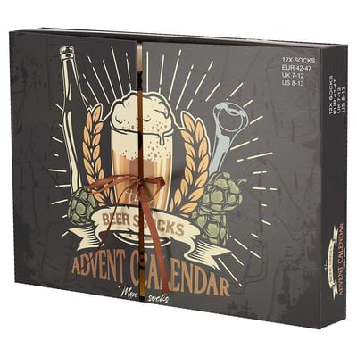 Morethansocks - Adventskalender - Heren - Kerst - 12-Paar - Bier - Maat 42/47 - adventkalender - adventskalender 2024 - adventkalender volwassenen