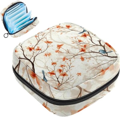 Maandverband Opbergtas - Tampon Houder Portemonnee - Intieme Hygiëne - Privacy Bescherming - 12x17x17 cm - Veelkleurig
