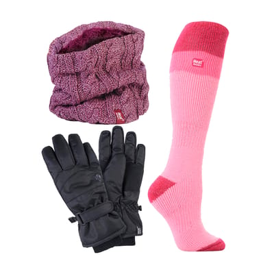Dames Ski Set Nekwarmer Handschoenen & Thermische Skisokken Winterkleding