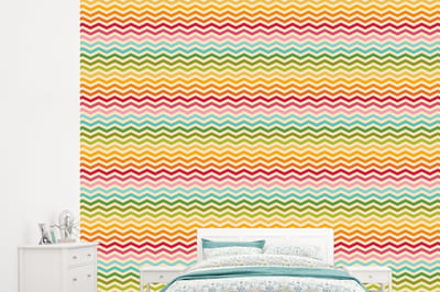 Behang - Fotobehang Patroon - Regenboog - Retro - Breedte 245 cm x hoogte 220 cm
