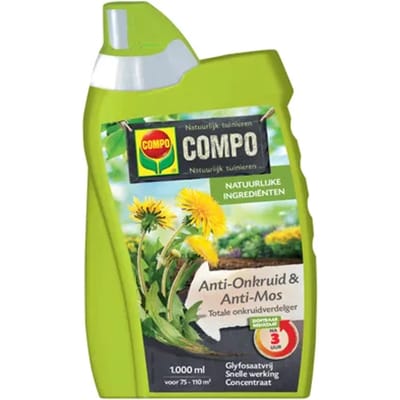 COMPO Anti-Onkruid & Anti-Mos totaal - concentraat - eerste resultaten binnen 3 uur - fles 1L (75-110 m²)