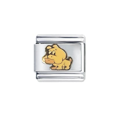 Schakel Bedel - Hond - Bulldog - 9mm - Geschikt voor Nomination armband - Schakelarmband