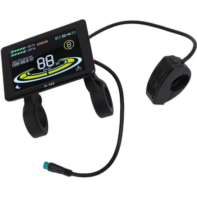 Elektrische Fiets LCD Display Meter Kleurenscherm 24V 36V 48V Elektrische Scooter Bedieningspaneel met 5-pins Waterdichting black