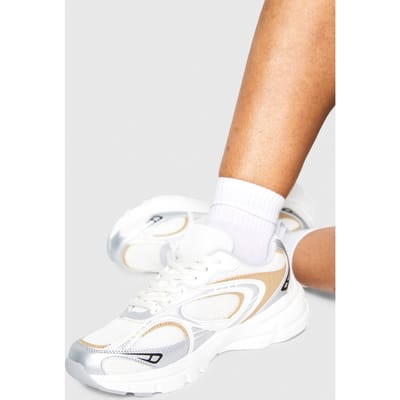 boohoo Dames Tonal Sports Met Panelen Chunky Trainers | Beige | Maat: 3