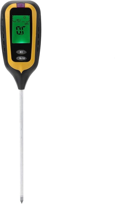 Bodemtester 4-in-1 - Vochtigheidsmeter pH-meter - Plantenverzorging - Meet Vocht Temperatuur Licht pH - 35 x 8 x 5 cm
