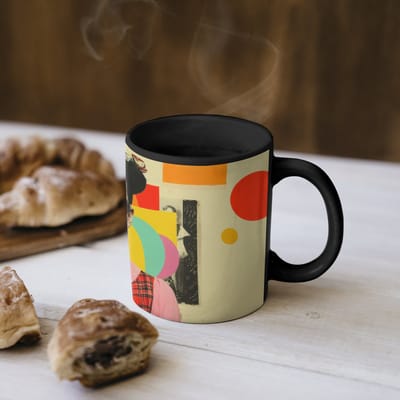 Magische Mok - Foto op Warmte Mokken - Koffiemok - Meisje - Zonnebril - Kat - Retro - Magic Mok - Beker - 350 ML - Theemok
