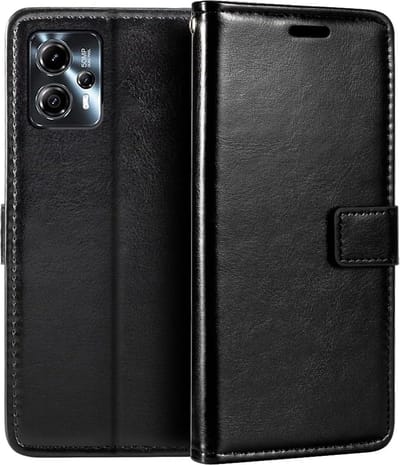 Portemonnee Bookcase Hoesje Geschikt voor: Motorola Moto G23 - Zwart