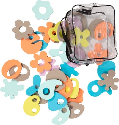 Bo Jungle - Badspeelgoed vormen - Waterspeeltjes - Bath foam shapes (36 stuks) - Tegel plakken