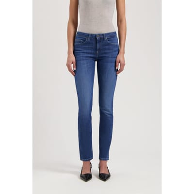Mud Jeans Faye Low Slim Stone Indigo Maat: W27L32 | Straight Jeans Outlet | Dames | Blauw