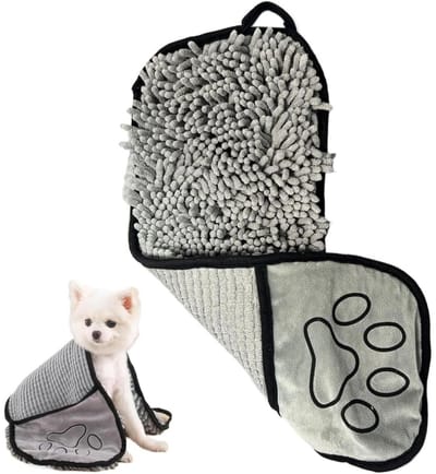 longziming -Hondendroogdoek - Huisdier Handdoek - Microfiber Doek - Super Absorberend - Snel Droog - Chenille Stof - Zacht Voor Vacht - Veelzijdig Gebruik - 1 Stuk