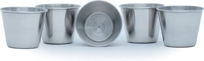 INTIRILIFE 5 x stapelbare roestvrijstalen bekers in 55 ml, voor camping, outdoor, metalen beker, beker, beker, glas, herbruikbaar, zonder plastic, geschikt voor kinderen