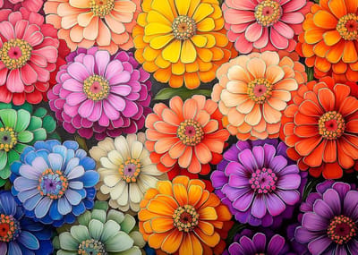 1000-delige Puzzel: Kleurrijke Bloemen (70x50 cm) voor Volwassenen en Kinderen