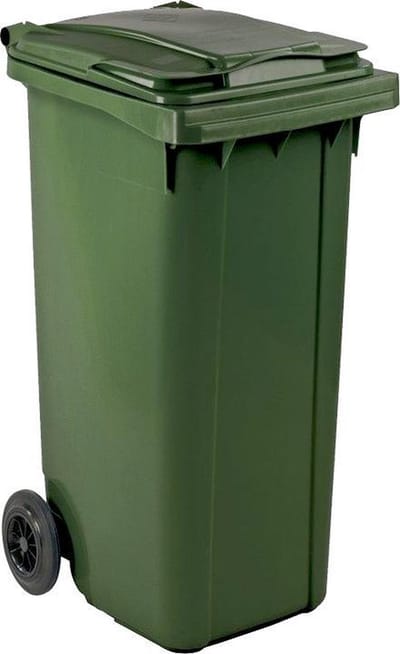 Mini container 140 liter 140liter 140l groen Container 140 liter groen Kliko Kunststof Rolcontainer Afvalcontainer Antwerpen Mini-container 140 liter groen
