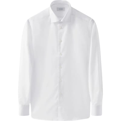 Eton Solid Signature Twill Shirt Lange Mouw Overhemden Wit 100012342