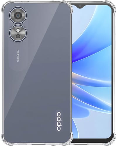 Smartphonica Telefoonhoesje Geschikt voor Oppo A17 / A17K Transparant Schokbestendig - Shockproof TPU SIliconen Backcover Case met Stootrand Doorzichtig geschikt voor Oppo A17;Oppo A17K