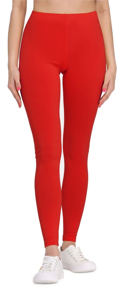 Bellivalini BLV-BLV50-147-LE Dames Leggings - Sport - Vrijetijdsbroek - Lang - Viscose - Sporbroek - Yogabroek - Rood - XL