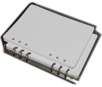 100 vellen 120 g - punten 5 mm - Dotted Bullet Journal - Vervanging met 6 gaten - Formaat A5 14,5 x 20,5 cm - voor organizer met 6 ringen