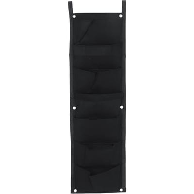 Zak Verticale Vilt Tuin Plant Groei Container Zakken Wandhangende Plantenbak 7 Zakken 100*30CM black
