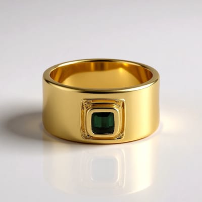 Cavill - Zilveren ring verguld - Groene Benedito Toermalijn 0,285 ct - Achthoekige trapslijping - Luxe elegante damesring - Braziliaanse edelsteen