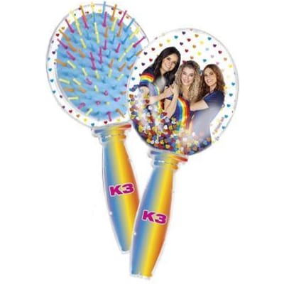 Totum K3 glitter kinder haar borstel - speelgoed meisjes junior vanaf 3 jaar- met bewegende glitters - Studio 100 kids beauty