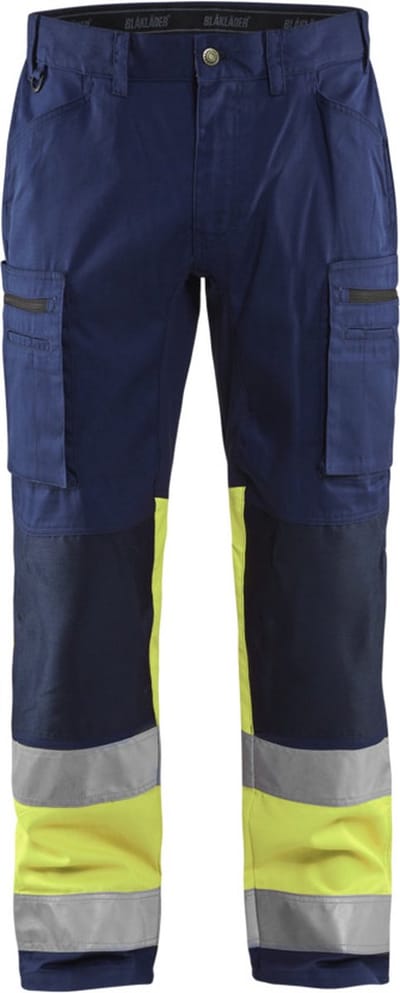 Blaklader Werkbroek met stretch High Vis 1551-1811 - Marine/High Vis Geel - D84