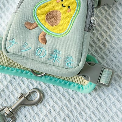 Harnais Sac à Dos pour Animaux de Compagnie Réglable Extérieur Sacoches de Selle pour Chats Petits Animaux Chiens avec Laisse Green Avocado (Upgraded Vest Style) blue