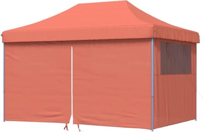 Partytent Pop-up - Paviljoentent Opvouwbaar - Feestelijke Bijeenkomsten - Snelle Opbouw - 292 x 440 x 315 cm - Terracotta