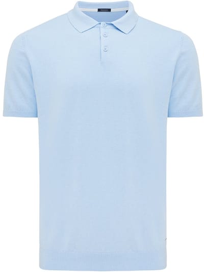TRESANTI | TREVOR | Basic gebreide polo katoen kasjmier | Sky Blauw | Size XL