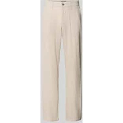regular fit broek van mix van linnen en viscose met steekzakken