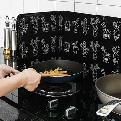TuseRxln Spatplaat – Cactus – Aluminiumfolie beschermplaat voor friteuses – 1 stuks – Groen