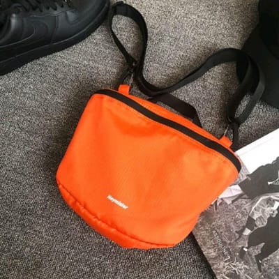 Sac Bandoulière Sac en Nylon Uni Sac à Épaule Portable Style Coréen Simple Sac Coquille Grande Capacité Couleur Unie Sac Tortue Hommes orange