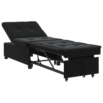 vidaXL - Slaapbank - Zwart - 194 - x - 67 - x - 82 - cm - Fluweel