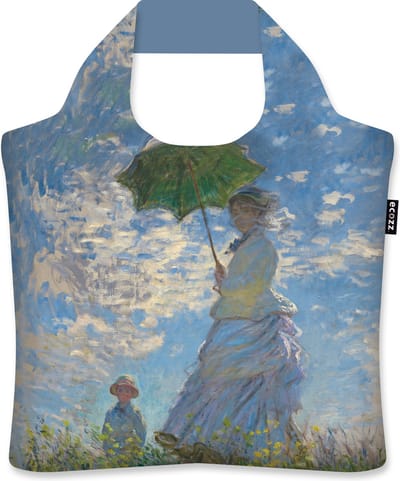 Ecozz tas - Woman with Parasol - Claude Monet - met rits - 46x41 cm