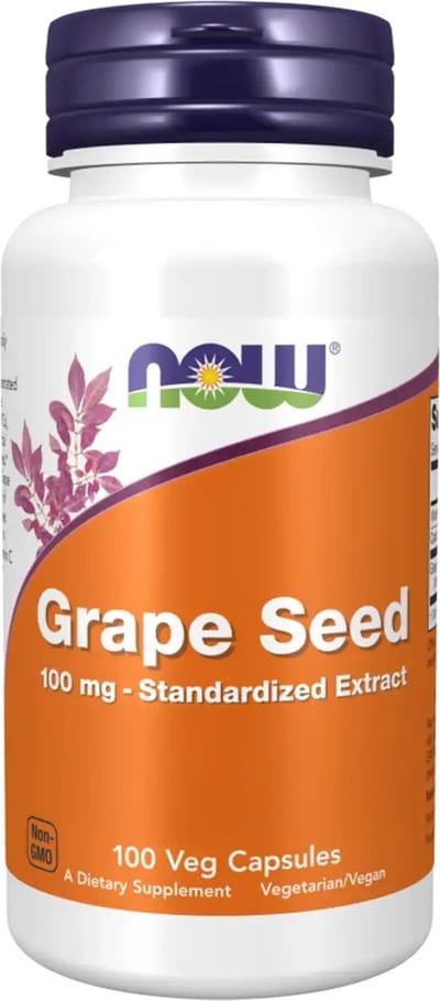 Now Foods Grape Seed 100 mg Standardized Extract (100 vcaps) Unflavoured - Vitaminen, mineralen & gezondheid - Kruiden